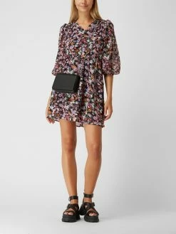 Seidenfelt Crossbody Bag In Leder-Optik Modell 'Lian' - Schwarz