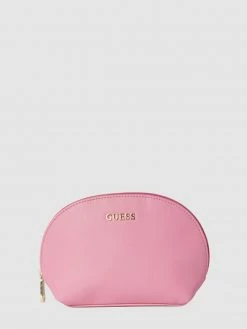 Guess Kulturtasche Mit Label-Applikation - Pink
