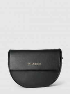VALENTINO BAGS Saddle Bag Mit Label-Schriftzug In Metallic Modell 'Bigs' - Schwarz