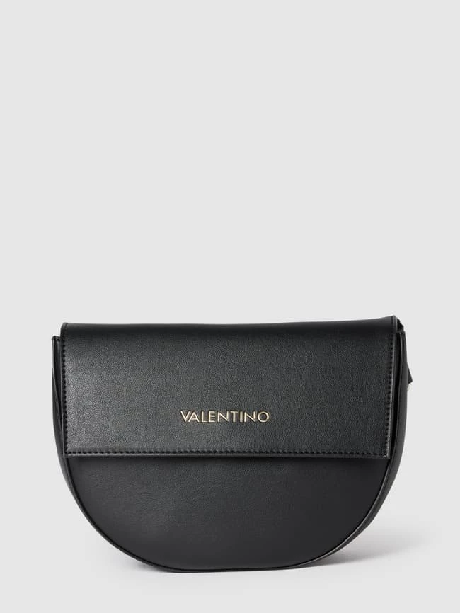 VALENTINO BAGS Saddle Bag Mit Label-Schriftzug In Metallic Modell 'Bigs' - Schwarz 1 VALENTINO BAGS Saddle Bag Mit Label-Schriftzug In Metallic Modell 'Bigs' - Schwarz