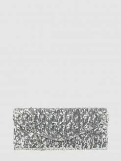 L.Credi Clutch Mit Pailletten - Silber