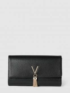 VALENTINO BAGS Clutch Mit Strukturmuster In Metallic Modell 'DIVINA' - Schwarz