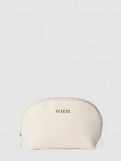 Guess Kulturtasche Mit Label-Applikation - Weiß