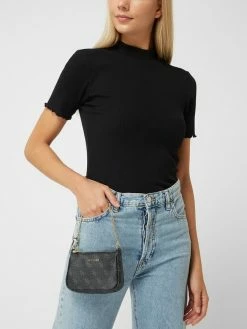 Guess Pochette Mit Allover-Label-Muster Modell 'DAILY' - Schwarz