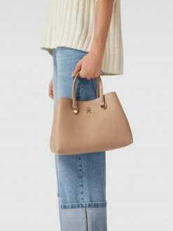 Tommy Hilfiger Handtasche In Leder-Optik Modell 'EMBLEM' - Taupe