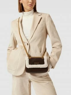 Guess Umhängetasche Aus Rindsleder Modell 'Abey' - Dunkelbraun