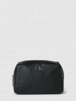 CK Calvin Klein Kosmetiktasche In Leder-Optik Modell 'RE-LOCK' - Schwarz