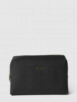 Guess Kosmetiktasche Mit Strukturmuster - Schwarz