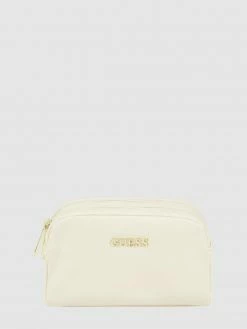 Guess Kosmetiktasche In Leder-Optik - Weiß