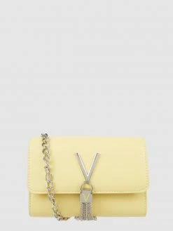 VALENTINO BAGS Crossbody Bag Mit Logo-Anhänger Modell 'Divina' - Hellgelb