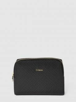 Guess Kosmetiktasche Mit Label-Schriftzug - Schwarz