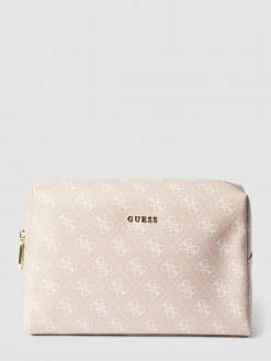 Guess Kosmetiktasche Mit Allover-Logo Modell 'LARGE TOP ZIP' - Rosa