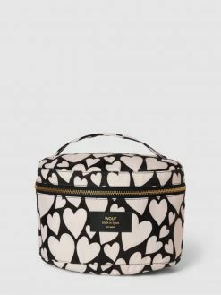 WOUF Kosmetiktasche Mit Allover-Muster Modell 'Black Love' - Schwarz