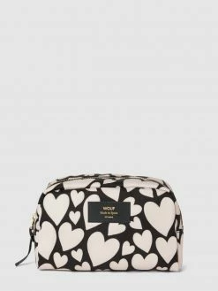 WOUF Kosmetiktasche Mit Allover-Muster Modell 'Black Love' - Schwarz