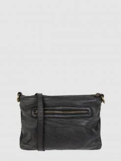 Lara Laurén Clutch Aus Leder Modell 'Caja' - Schwarz