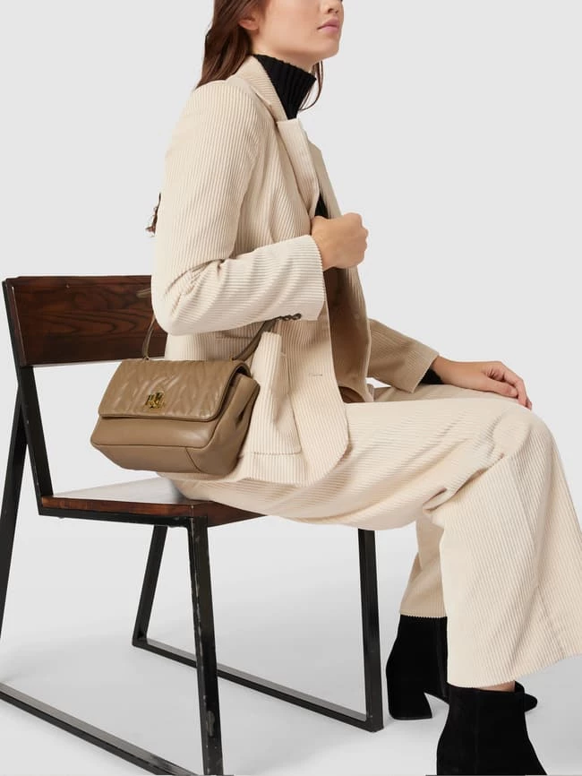 Lauren Ralph Lauren Umhängetasche Aus Leder Mit Steppnähten Modell 'SOPHEE' - Taupe 1 Lauren Ralph Lauren Umhängetasche Aus Leder Mit Steppnähten Modell 'SOPHEE' - Taupe