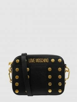 Love Moschino Crossbody Bag In Leder-Optik Modell 'Nero' - Schwarz