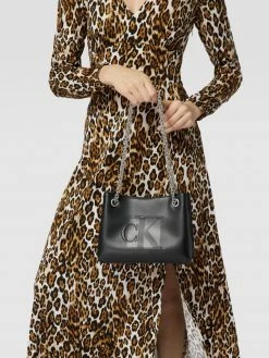 Calvin Klein Jeans Handtasche Mit Label-Prägung - Schwarz