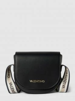 VALENTINO BAGS Saddle Bag Mit Label-Detail In Metallic Modell 'COUS' - Schwarz