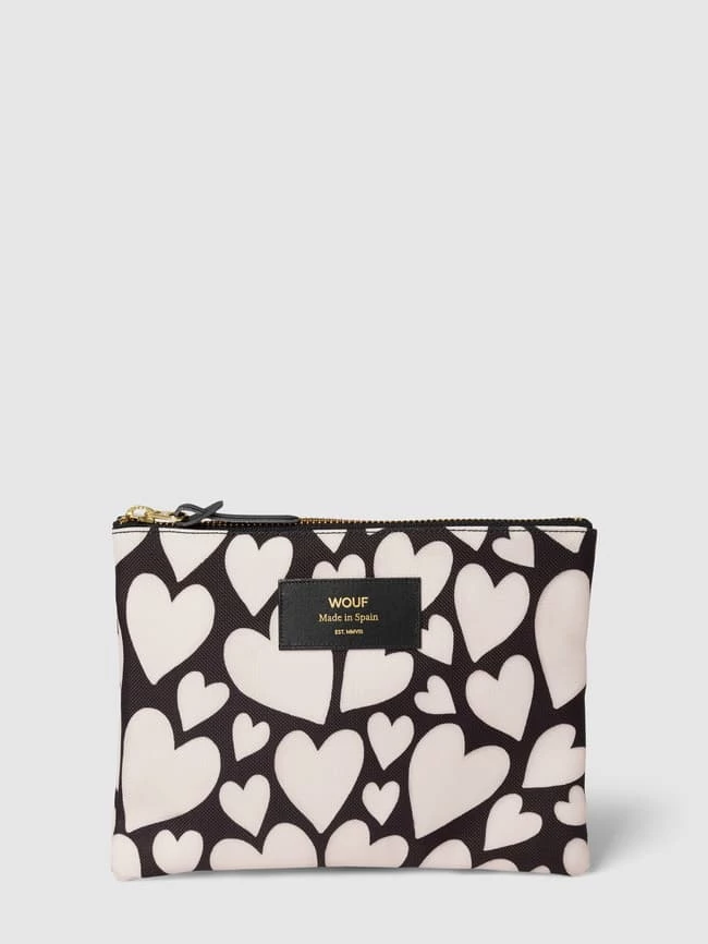 WOUF Kosmetiktasche Mit Label-Patch Aus Leder Modell 'Love' - Schwarz 1 WOUF Kosmetiktasche Mit Label-Patch Aus Leder Modell 'Love' - Schwarz