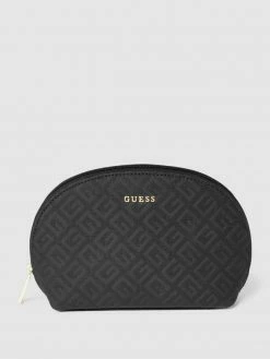 Guess Kosmetiktasche Mit Label-Schriftzug - Schwarz