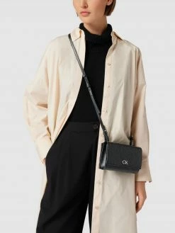 CK Calvin Klein Clutch Mit Allover-Label-Prägung - Schwarz