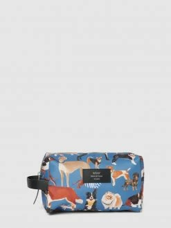 WOUF Kosmetiktasche Mit Allover-Muster Modell 'TRAVEL' - Hellblau