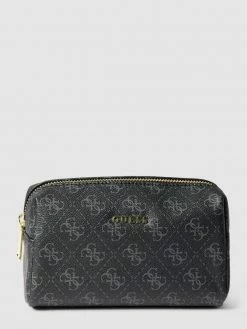 Guess Kosmetiktasche Mit Allover-Logo - Schwarz