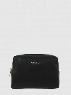 Guess Kosmetiktasche In Leder-Optik - Schwarz