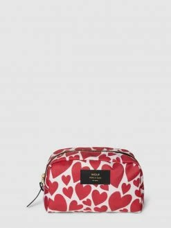 WOUF Kosmetiktasche Mit Allover-Muster Modell 'AMOUR' - Beige