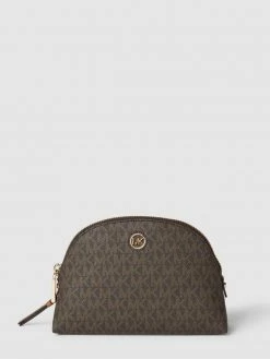 MICHAEL Michael Kors Kosmetiktasche Mit Allover-Logo Modell 'HERITAGE LG TRAVEL POUCH' - Mittelbraun